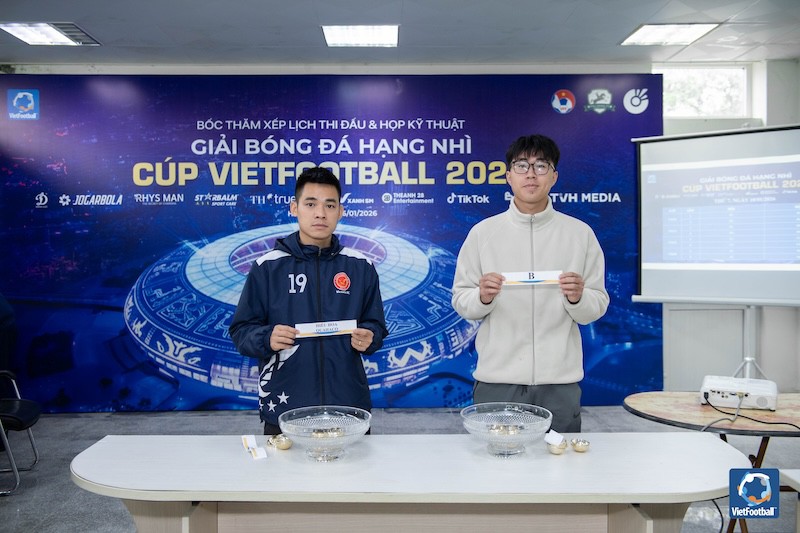 Giải bóng đá hạng Nhì – Cúp VietFootball 2026 khởi tranh với 16 đội